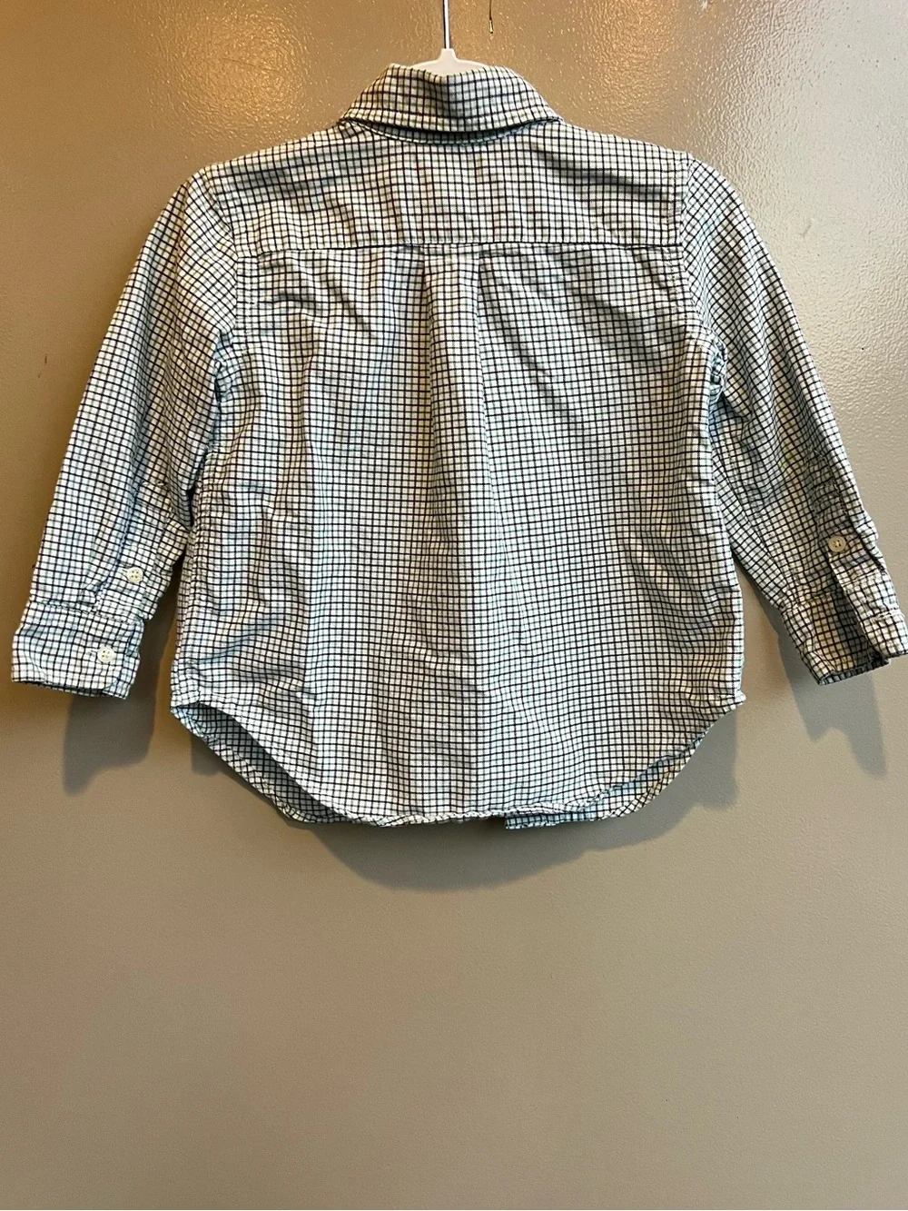 Ralph Lauren 2/2T Green Navy Check Button Down Shirt Preppy Classic Chic Logo RL